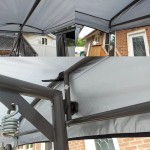 Penutup kursi ayunan taman, bagian atas kursi ayunan tahan UV, pelindung matahari, pengganti atap untuk kursi santai outdoor, beige 142x120x18 cm Ref: 8625